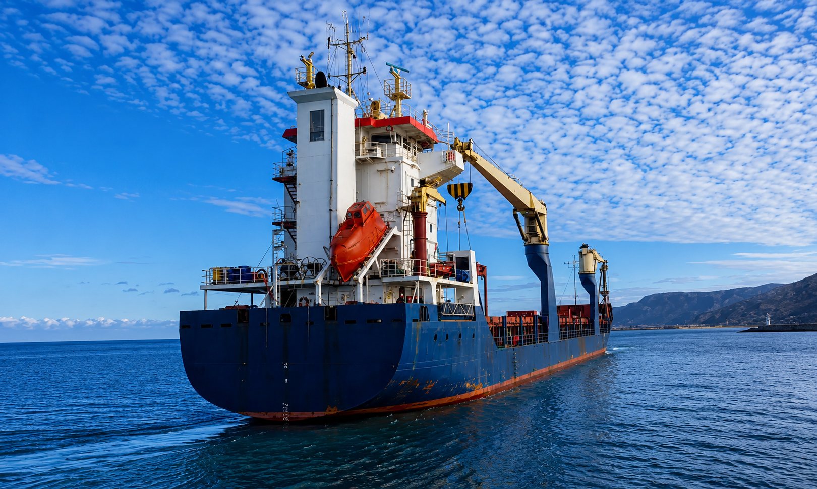 General cargo vessel at sea